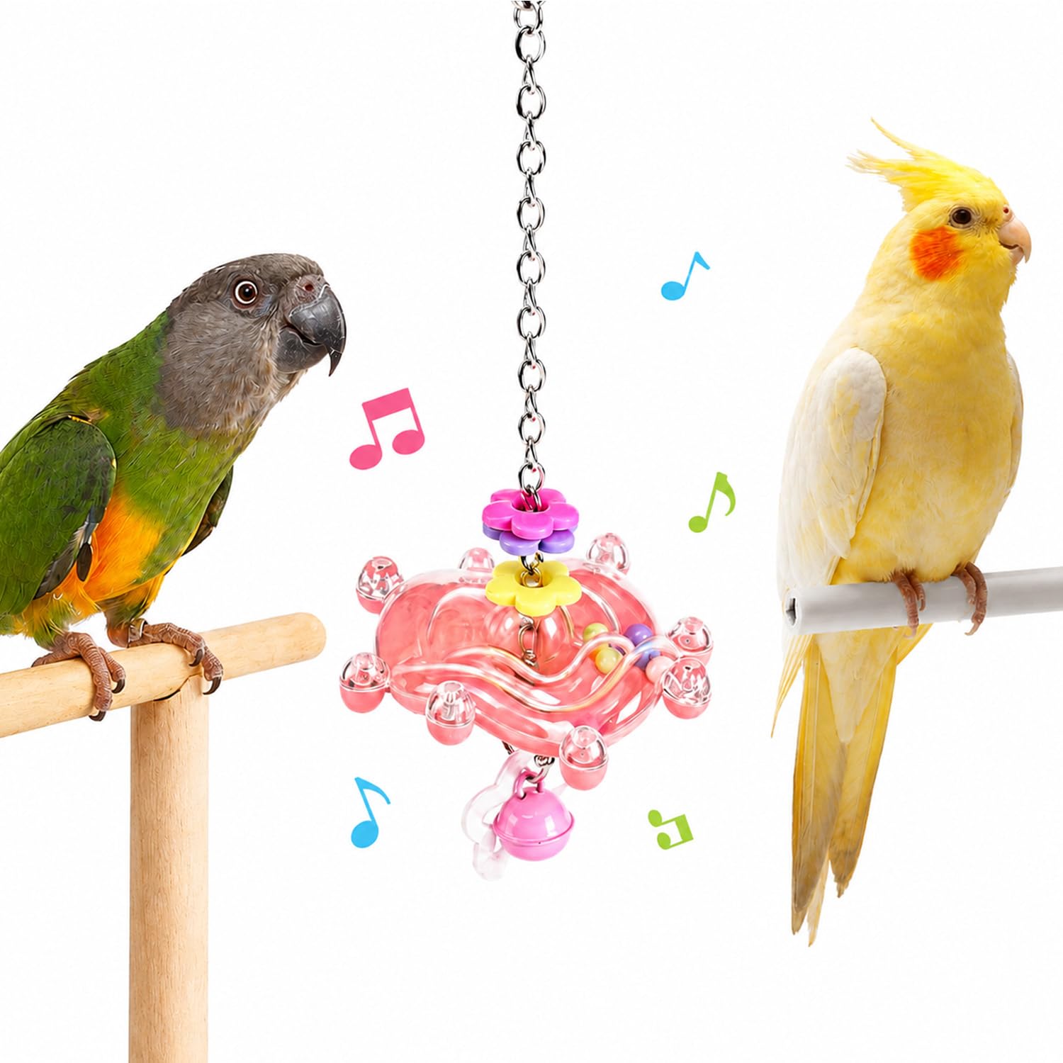 Hanging Bird Toy with Bell & Beads, 20 cm Colorful Chew & Play Toy for Parrots, Budgies, Cockatiels & Small Birds, Cage Hanging Toy for Entertainment & Exercise-picture-17