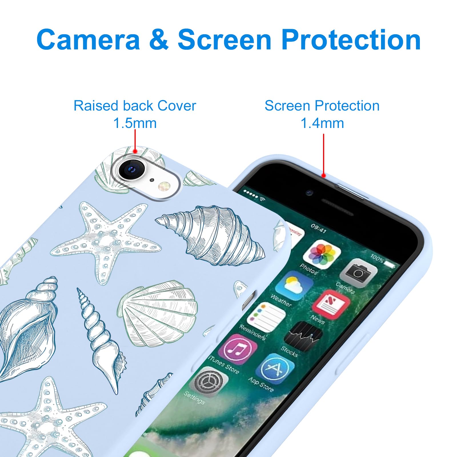 Amazon.com: lioscre 2 Packs Ocean Shells Starfish Pattern Phone