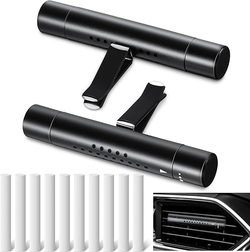 2 piezas de ambientador de coche difusor de aire para coche, clips de ventilación cilíndricos de aceite esencial para ambientador de coche con 10