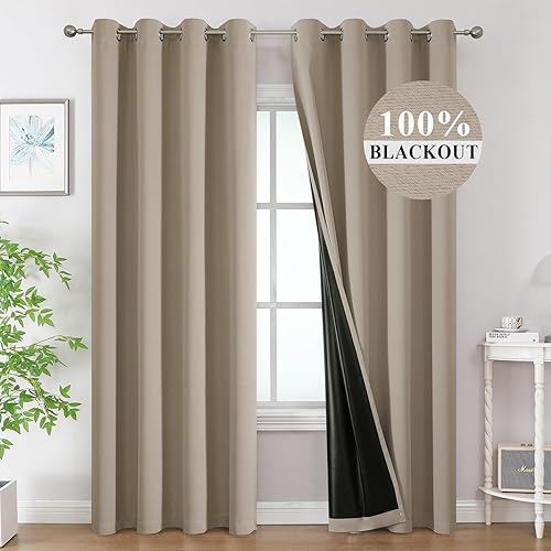 Miniatura 28 de Estelar Textiler Cortinas opacas 100% blancas para habitación, cortinas opacas con aislamiento térmico y bloqueo total de luz con ojales de 84
