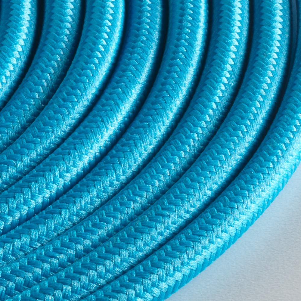 Klartext Light Round Textile Cable for Lighting 3 x 0.75 mm Turquoise 3 m Maximum Anti-Shock Safety! - Image 2