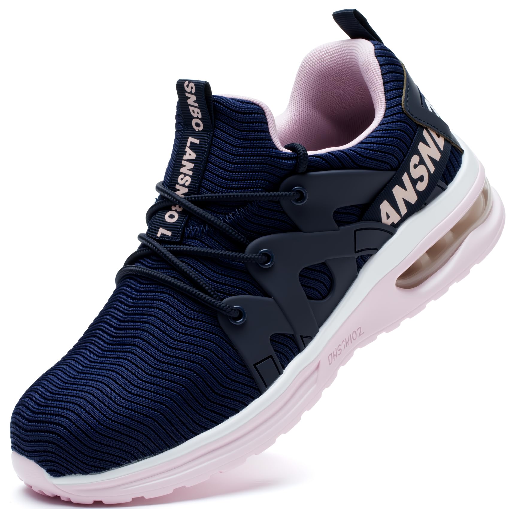 LANSNBO Steel Toe Shoes for Women Indestructible Safety Work Shoes Air Cushion Lightweight Breathable Utility Sneakers Puncture Proof Slip Resistant