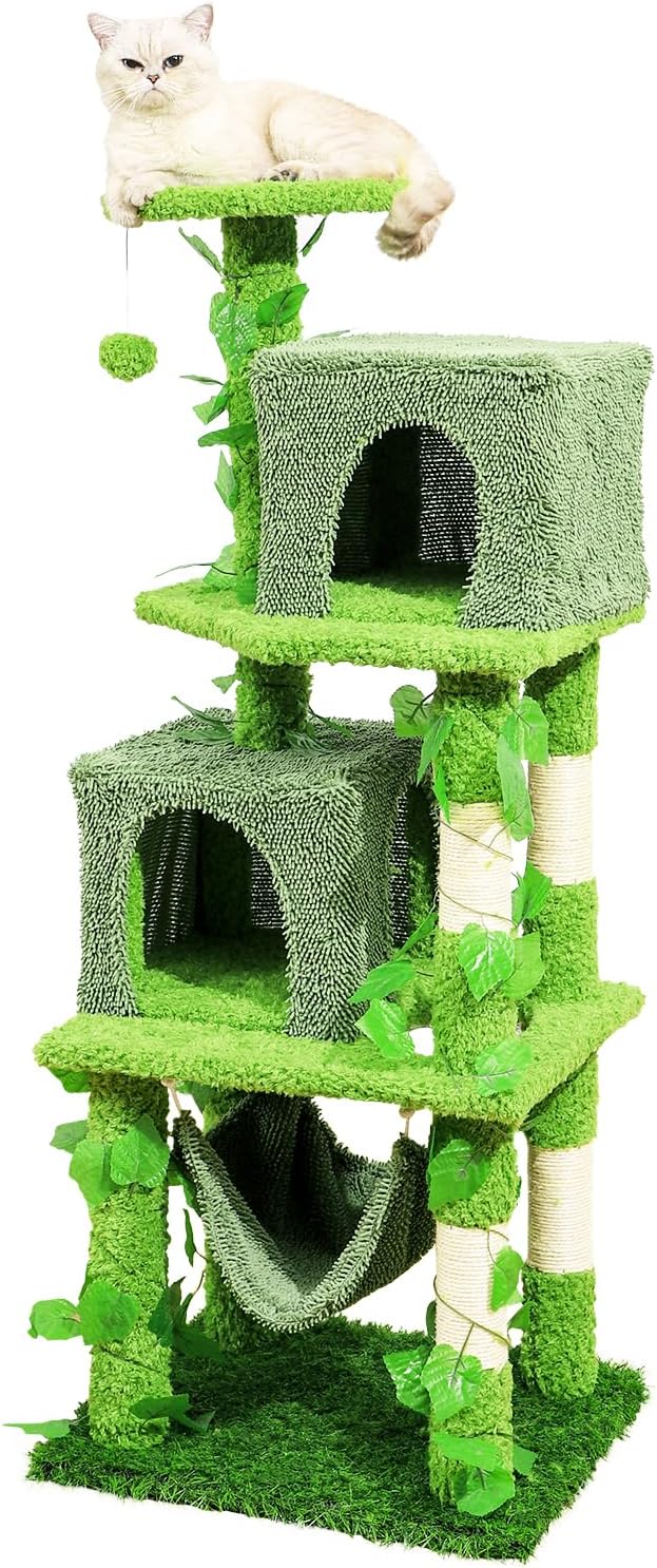 Cat Tree for Indoor Cats, 50.3in Tall Cat Tower with Condo