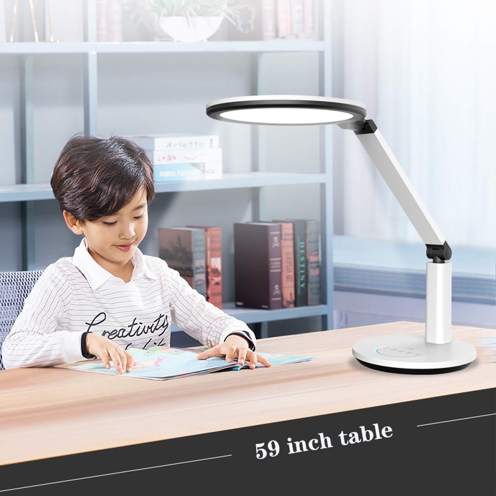 Lampa biurkowa Lampa biurkowa LED 18 W z 4 trybami kolorów Bezstopniowe ściemnianie Lampa stołowa ze sterowaniem dotykowym Lampa biurowa o dużej intensywności do czytania, nauki i nie tylko Ochrona