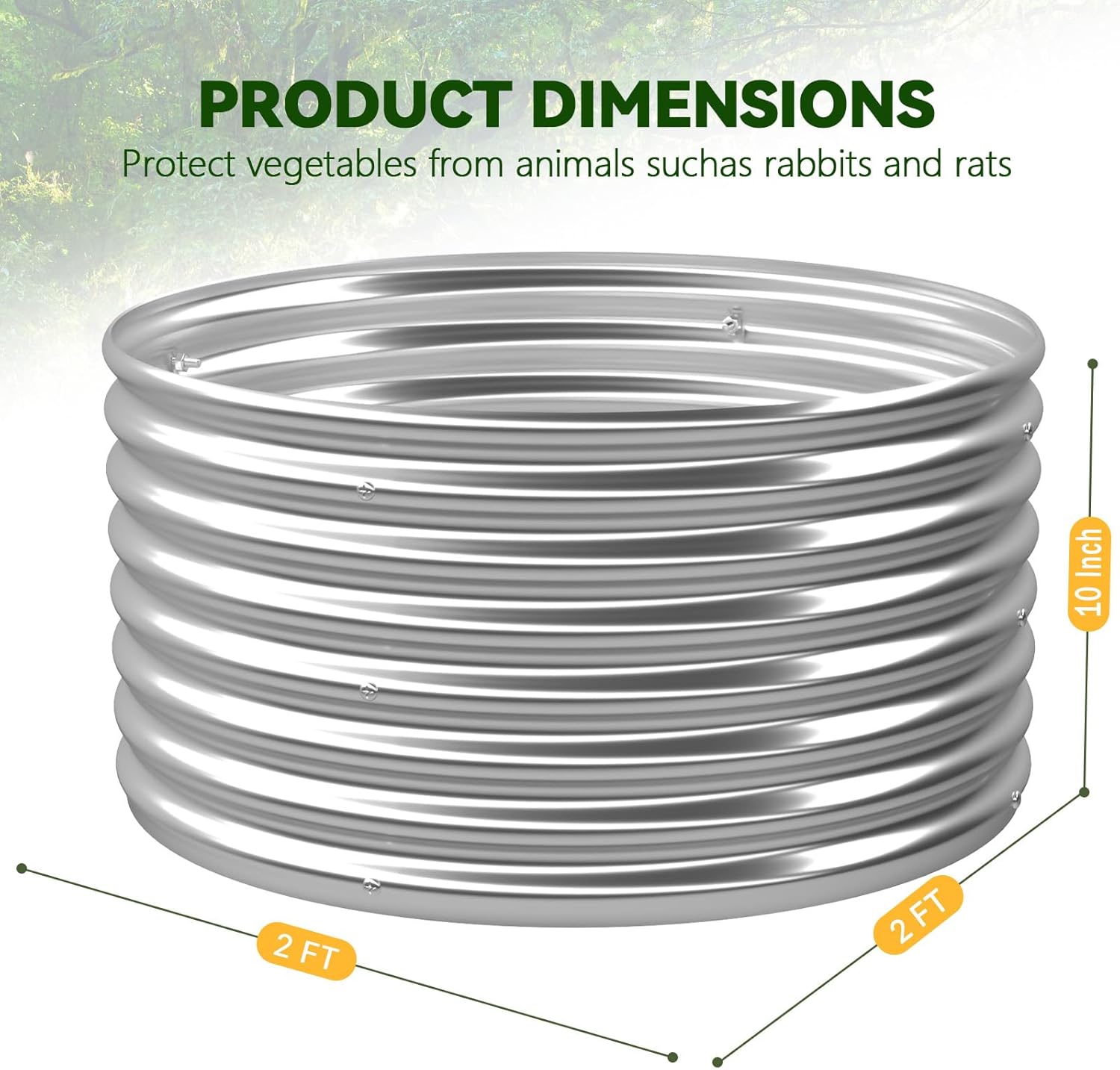 4 Pack 2x2FT Round Raised Beds for Gardening, Corrugated Galvanized Steel Raised Garden Bed, Outdoor Metal Above Ground Garden Bed for Vegetables and Flowers-2x2FTx10Inch
