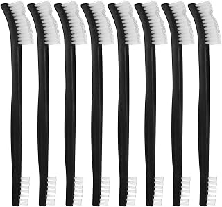 10PCS Double Ended Nylon Cleaning Brushes, Small Brush for Detail Cleaner Double-Ended Detail Clean Brush Set Crevice Cleaning Tool -Black & Transparent Nylon Brushes for Jewelry Cars Tight Spaces