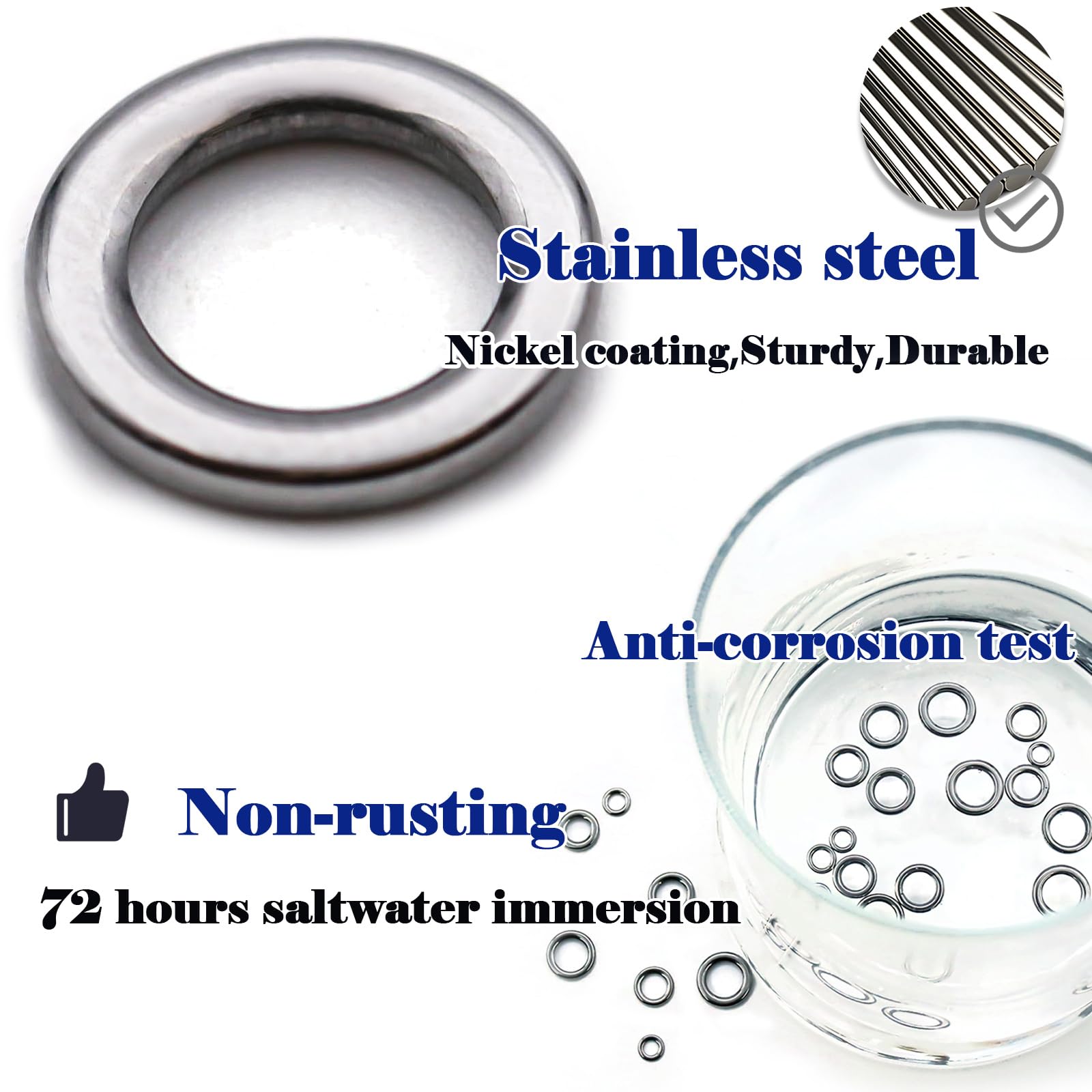 Snapklik.com : FishTrip Solid Rings Fishing 50Pcs - Stainless Steel ...