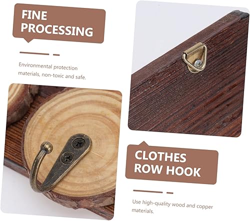Miniatura 3 de CHILDWEET Gancho decorativo de madera de madera para mochila, gancho de pared para toallas, porche, bachillerías, colgador de llaves, perchero para