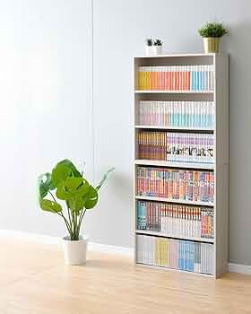 Amazon｜本棚スリム薄型6段/分離式幅59奥行17高さ134cm コミック