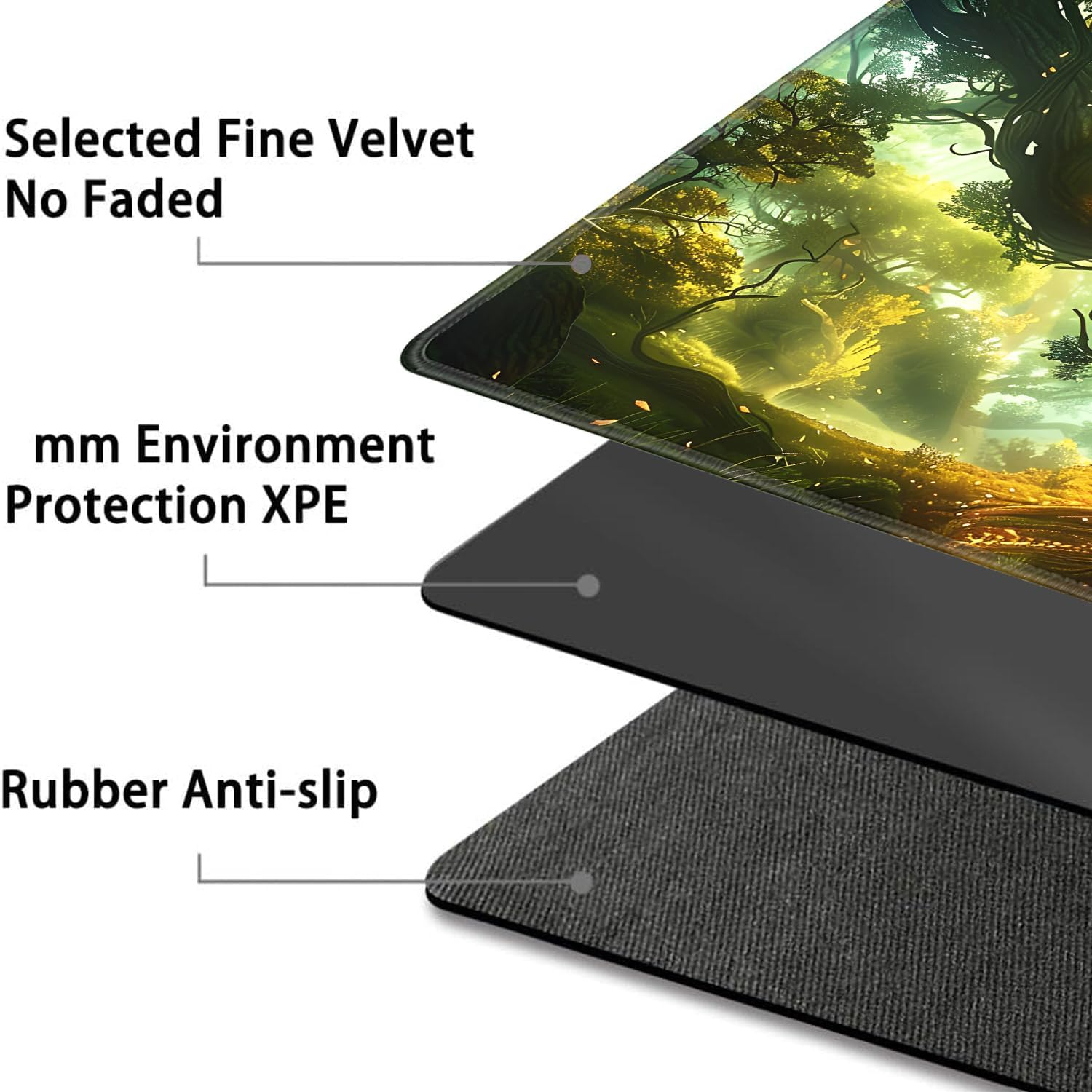 for MTG Playmat + Drawstring Travel Pouch + 6 Dice Counter, for Tabletop Trading Card Game Playmats or Mouse Pad, Anti-Slip Rubber 24 x 14 in, Magic Tree of Life for TCG Playmat (No with Zone)