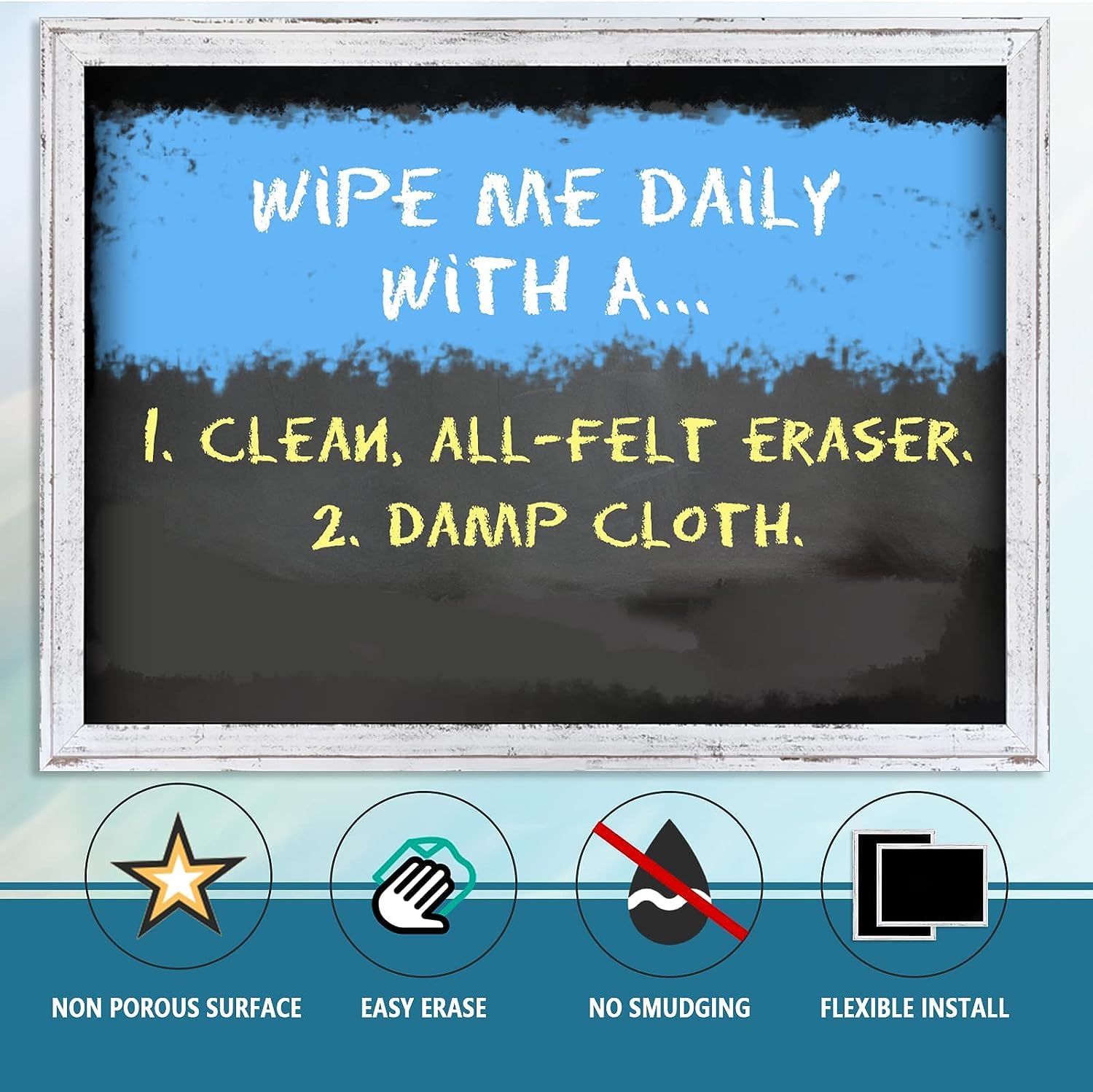 Amazon.co.jp: 素朴なフレーム付き黒板 36×24インチ ヴィンテージ