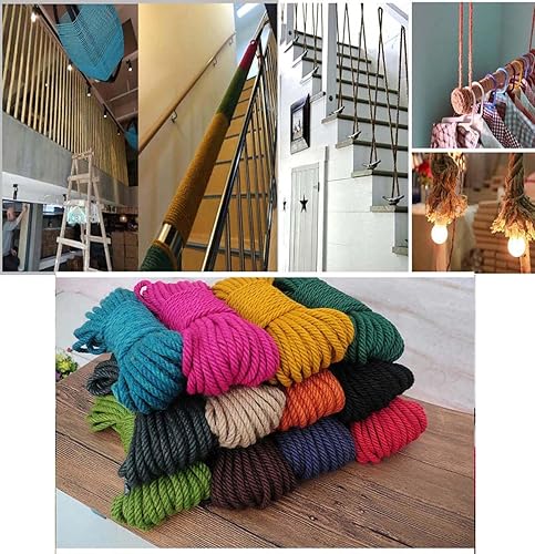 Miniatura 3 de Cuerda de cáñamo de 0.315 in x 65.6 ft (13 pulgada x 65 pies), cuerdas de yute para manualidades, obras de arte, decoración de bricolaje, color