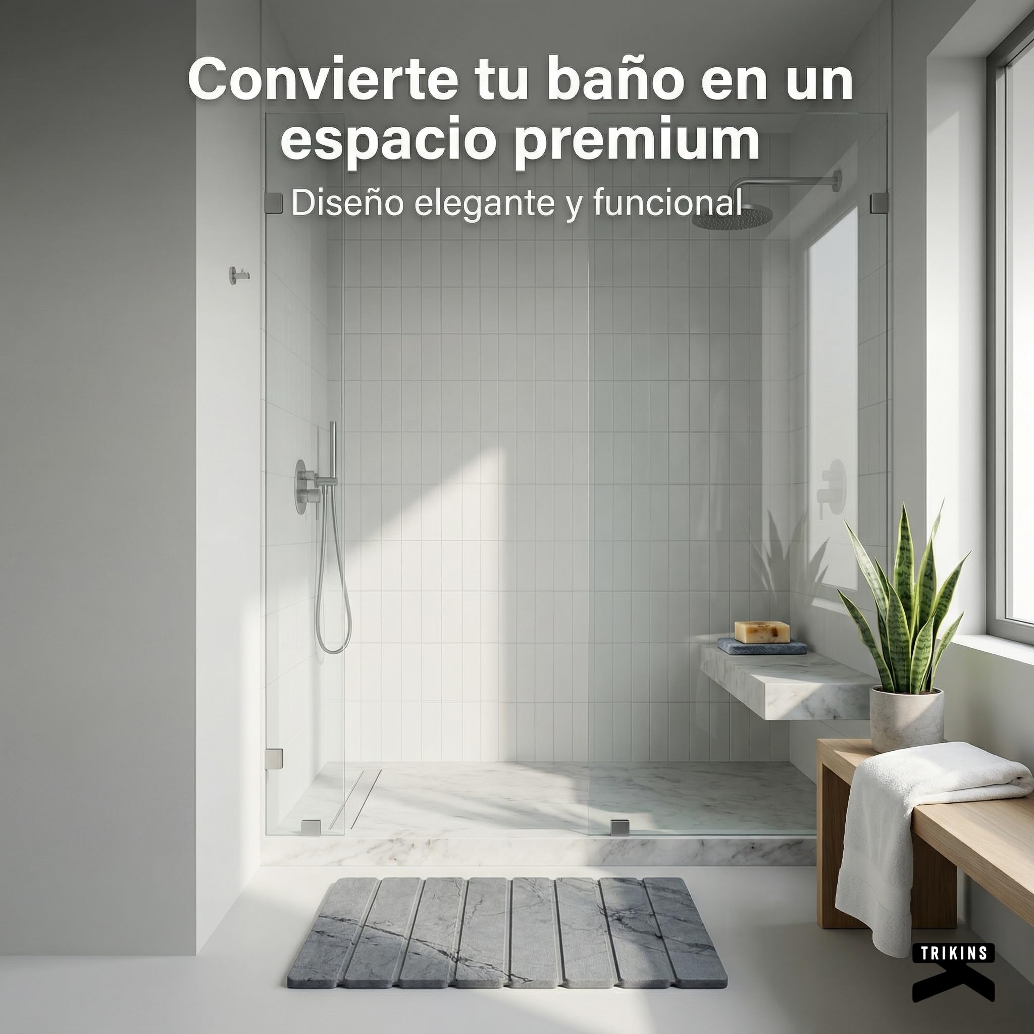 Alfombra Baño Diatomita 39x60 cm con Jabonera – Alfombrilla Baño Diatomita Super Absorbente - Secado Ultrarrápido – Antideslizante, Antibacteriana y Antimoho para Ducha, Baño y Cocina (Gris)