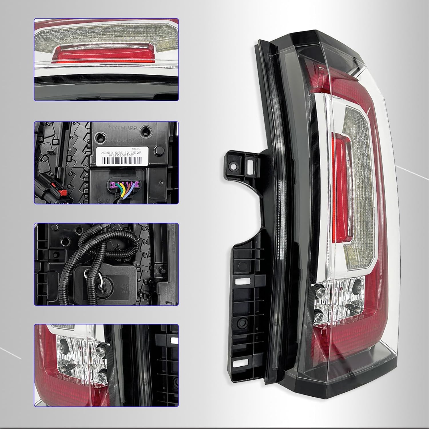 Tail Lights Assembly Compatible with 2015 2016 2017 2018 2019 2020GMC Yukon/Yukon XL LED Lens Taillights Brake Signal Assembly With Bulb, Right Passenger Side, Replaces GM2801268 84536243 23380460