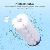 Vista 3 de Cartucho de filtro de agua para toda la casa de 5 micrones, 10" x 2.5", plegado, para reemplazar sedimentos de pozo, compatible con ECP5-10