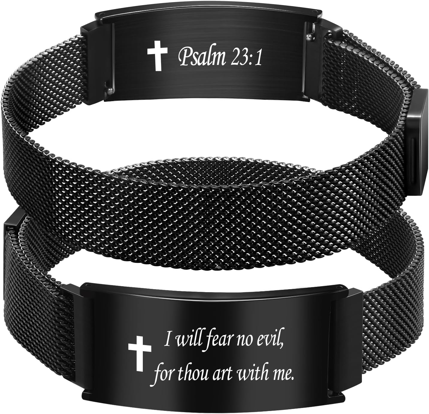 Cross Bible Verse Bracelet Stainless Steel Adjustable Christian Faith Link Bracelet Christian Religious Gift for Men Women Teenage Son Grandson Confirmation Christmas Stocking stuffers