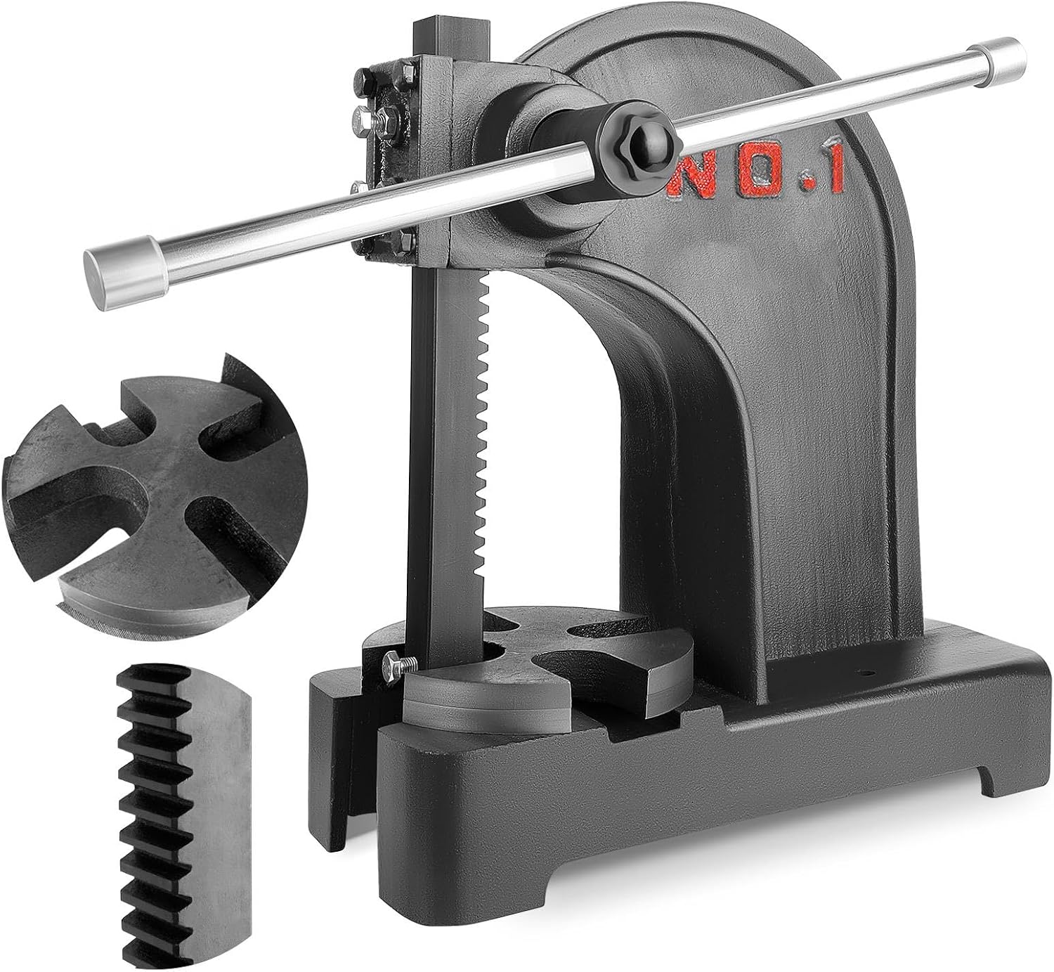 1 Ton Manual Press, 5.5″ Working Height Heavy Duty Arbor Press, Precision Workshop Hand Press for Punching, Bending and Forming.