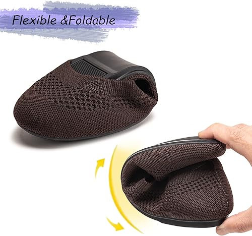 Miniatura 3 de Zapatos planos de ballet para mujer, suaves, sin cordones, planos, de punto, punta redonda, trabajo, malla plana, zapatos para caminar, cómodos y