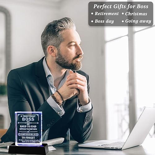 Miniatura 6 de Movdyka Regalos de jefe para hombres y mujeres, recuerdo de cristal, regalo de agradecimiento para jefe, dama, Navidad, día de jefe, decoración de