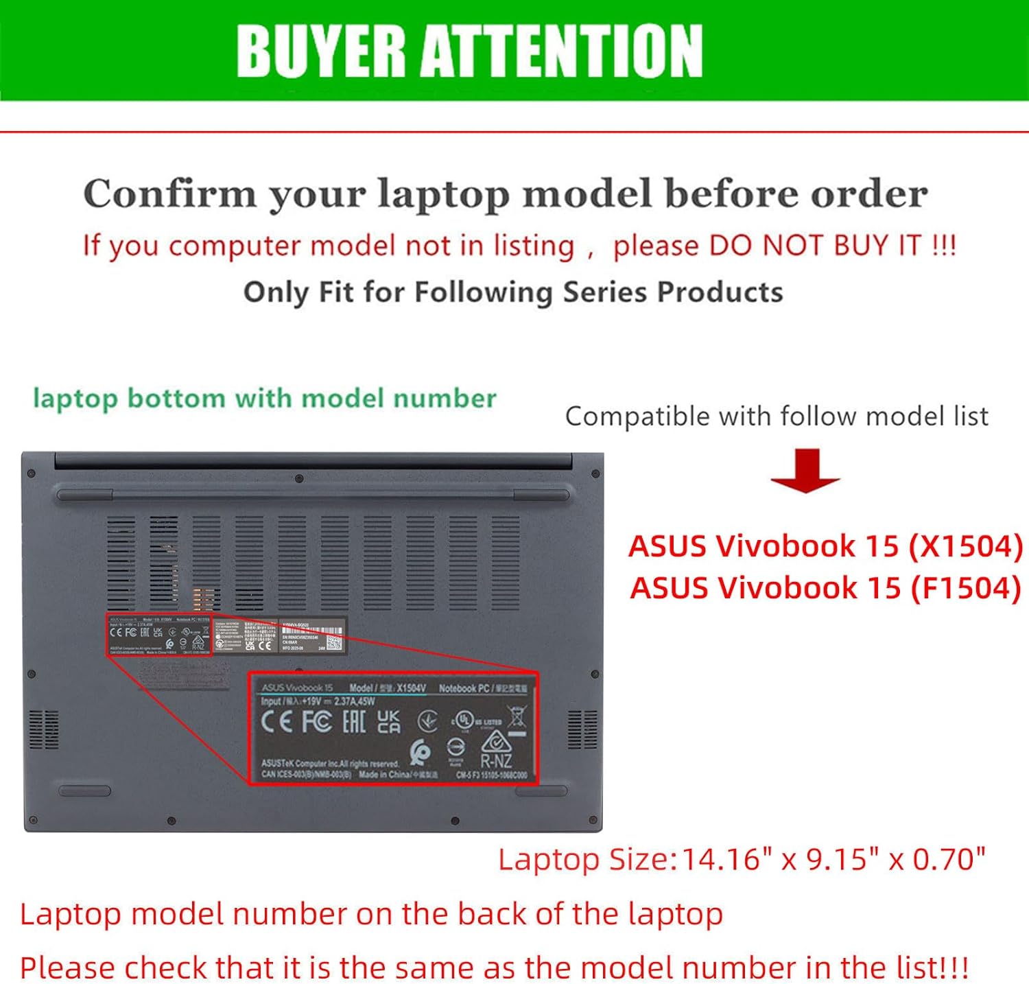 Laptop Cover Case for ASUS Vivobook 15 (X1504)(F1504) 15.6" [not Compatible with Any Other Model] 2-in-1 PU Leather Detachable Notebook Sleeve Computer Bag Protective (Pink)