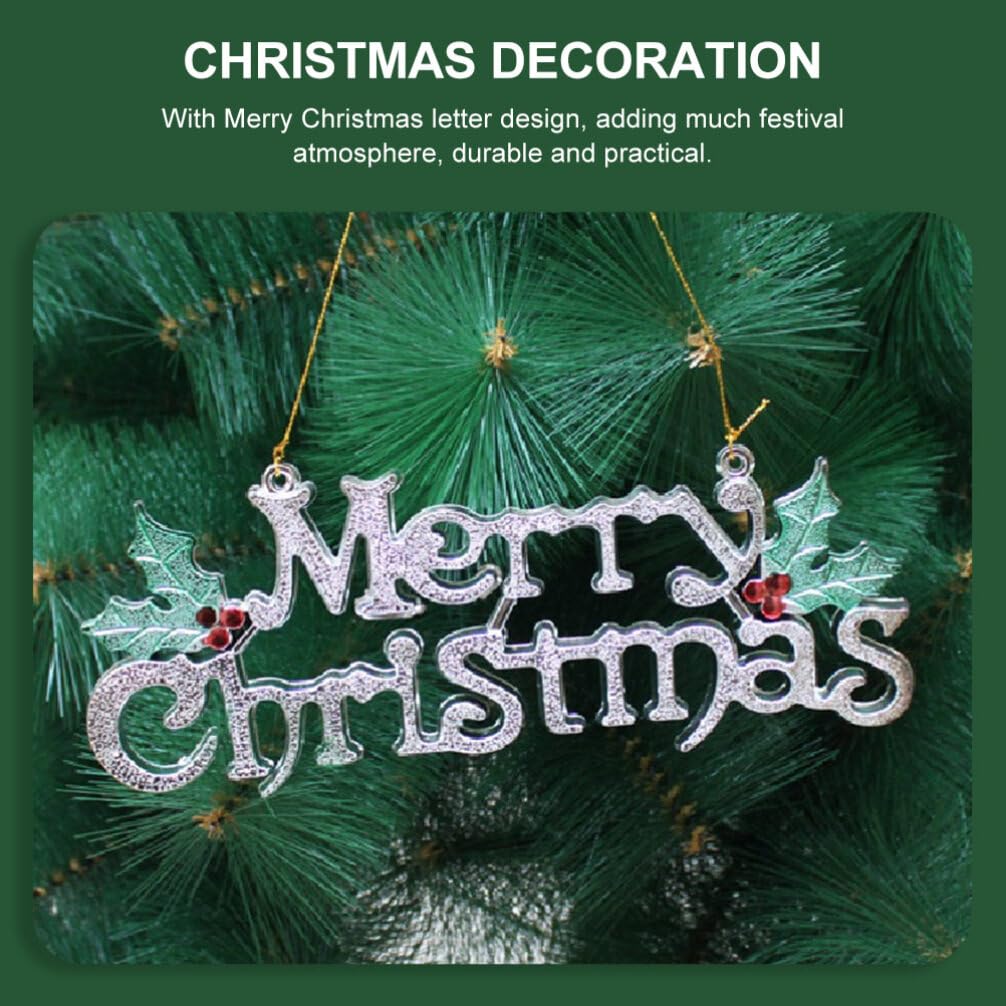 ifundom 12piezas Decoración Navideña Carteles De Puerta De Plástico Letreros Merry Christmas Para Interiores y Exteriores