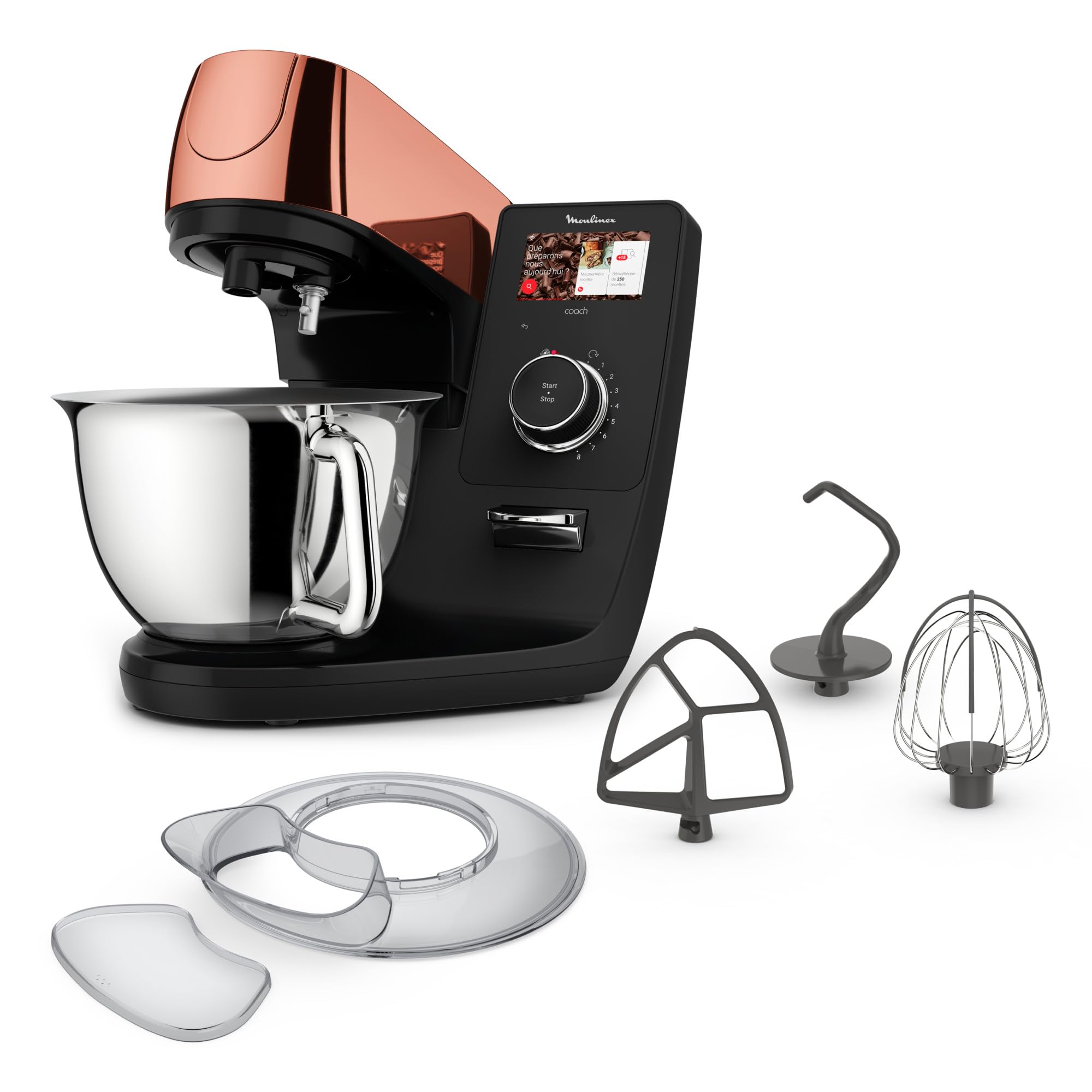 Moulinex - Robot pâtissier i-Coach Touch - Bol 5.5 L - Inox Terracotta
