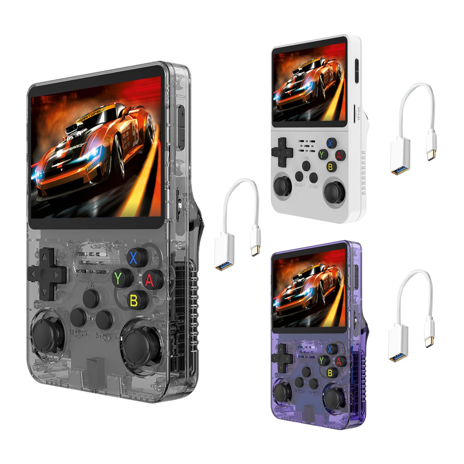 Console De Jeu Portable Rétro – Écran IPS 3,5 Pouces – Processeur Quad Core 1,5 GHz – 64 Go – Jaune