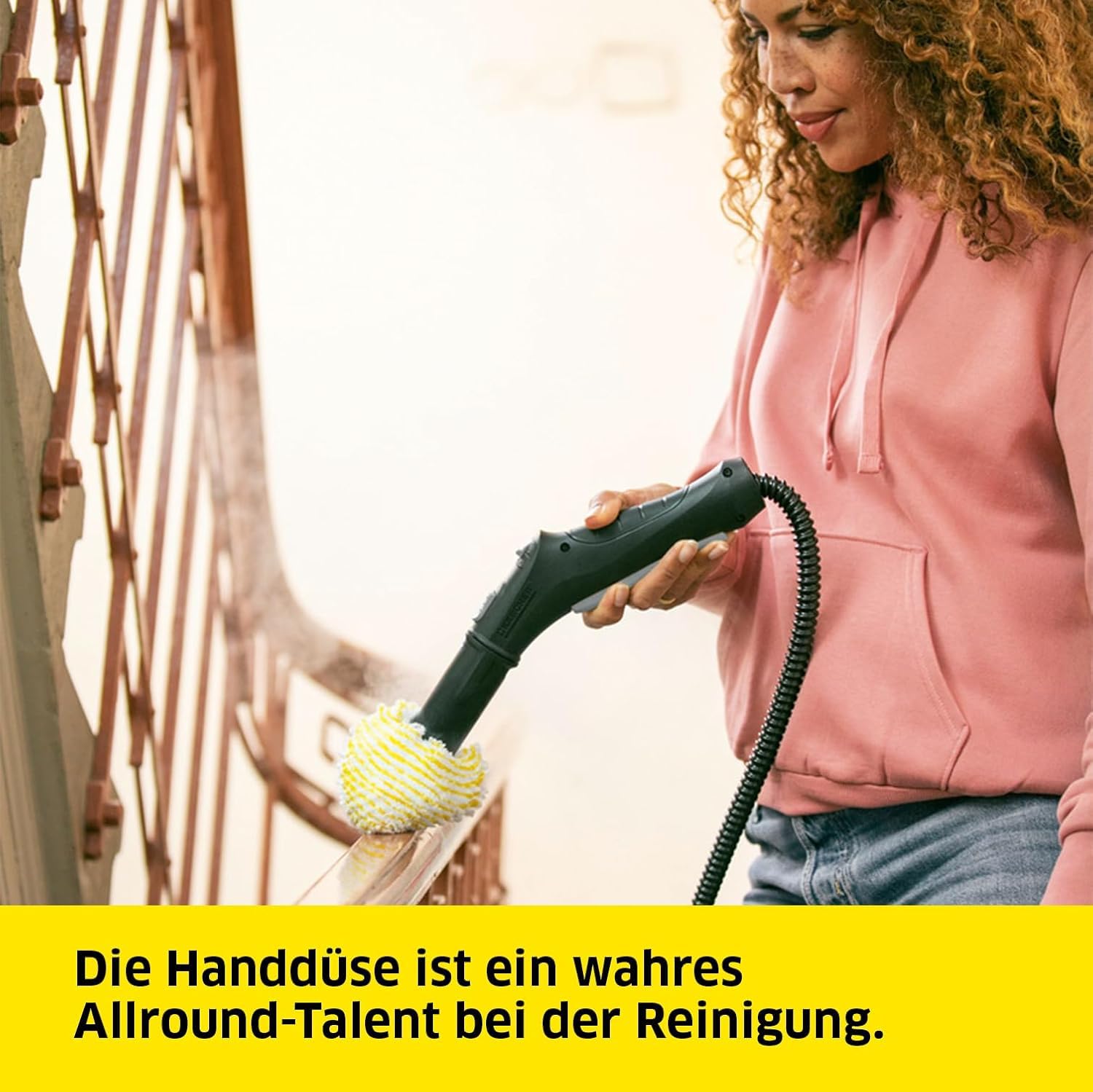 Kärcher Dampfreiniger SC 2 Deluxe, Flächenleistung: ca. 75m², Tank: 1 l, Dampfdruck: max. 3,2 bar, Aufheizzeit: 6,5 min., Heizleistung: 1.500 W, mit Bodenreinigungsset EasyFix und 3 Düsen,Single