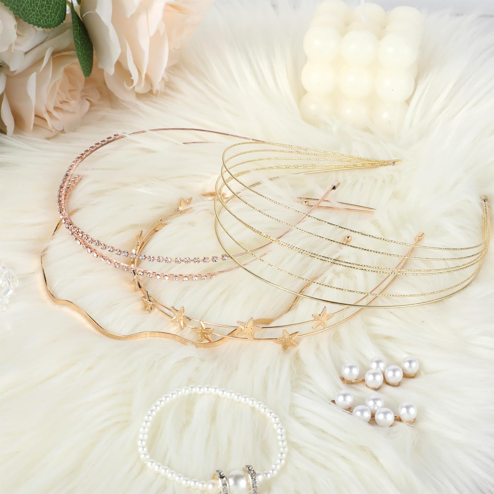 4Pcs Gold Bridal Headband - Image 4