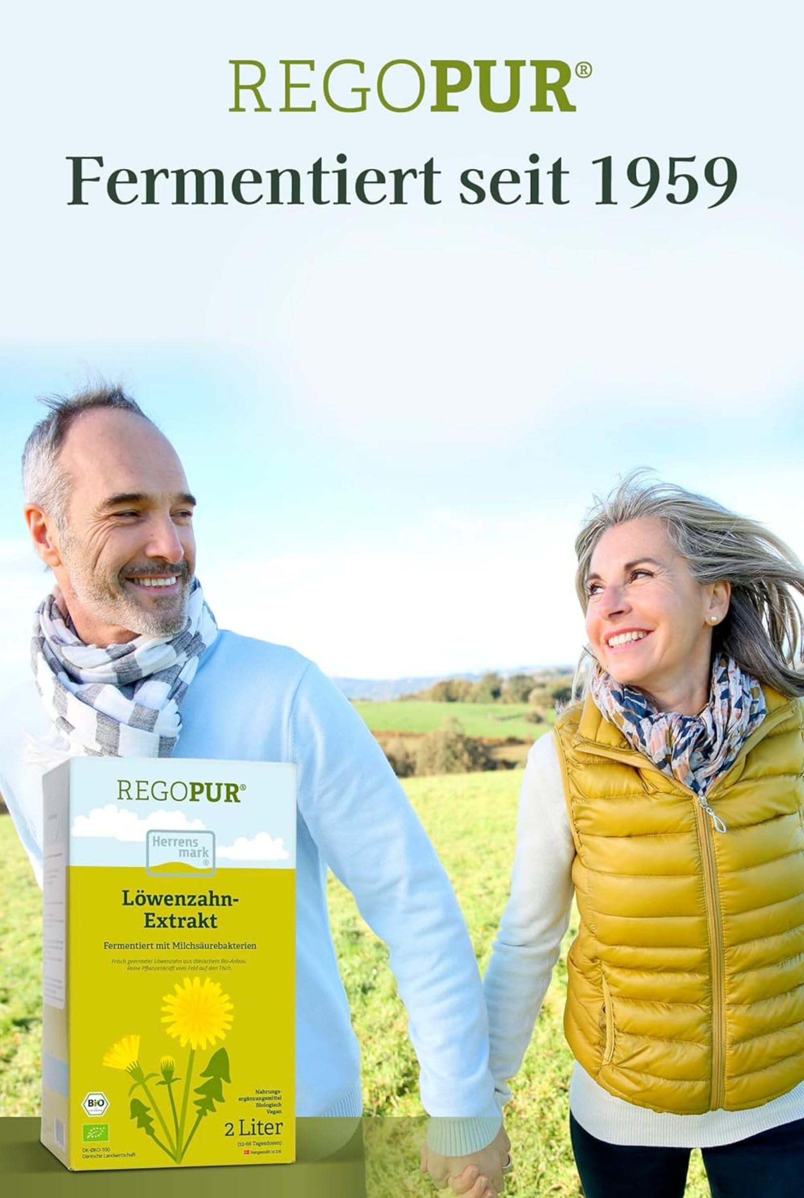 REGOPUR Bio Löwenzahn-Extrakt, 1 Liter I 100% vegan, fermentiert & ohne Zusätze I tägl. Nahrungsergänzung oder 3-Monatskur