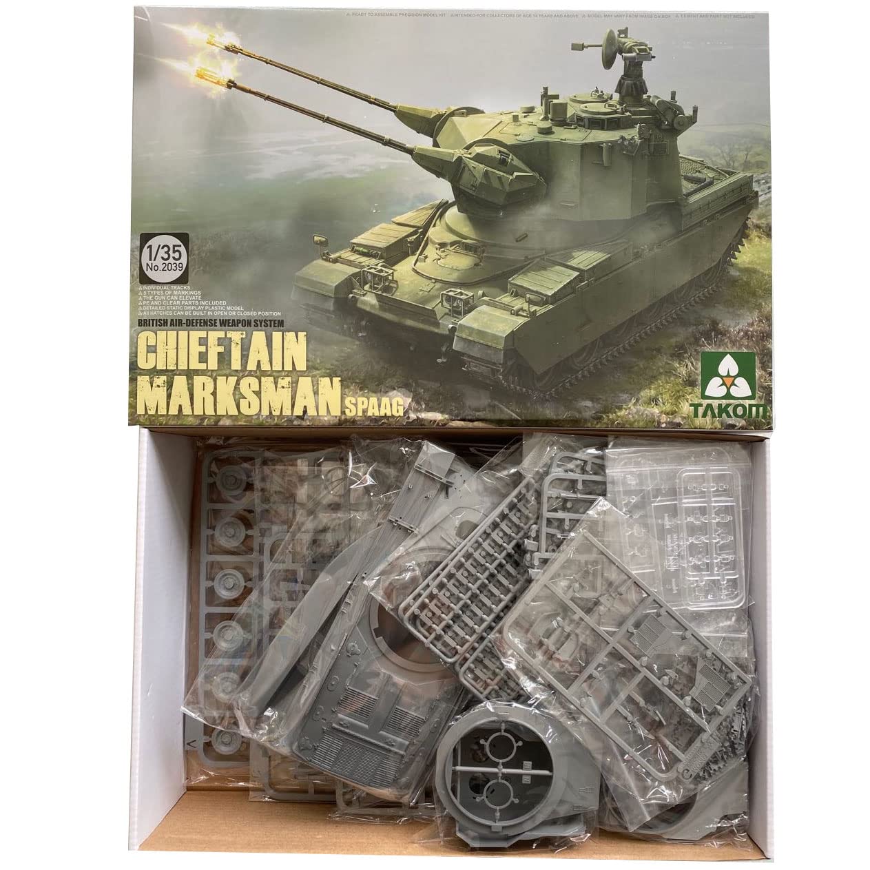 GBMODEL TAKOM Plastic Tank Model Kit, TAK2039 1/35 Scale British Air-Defense Weapon System Chieftain