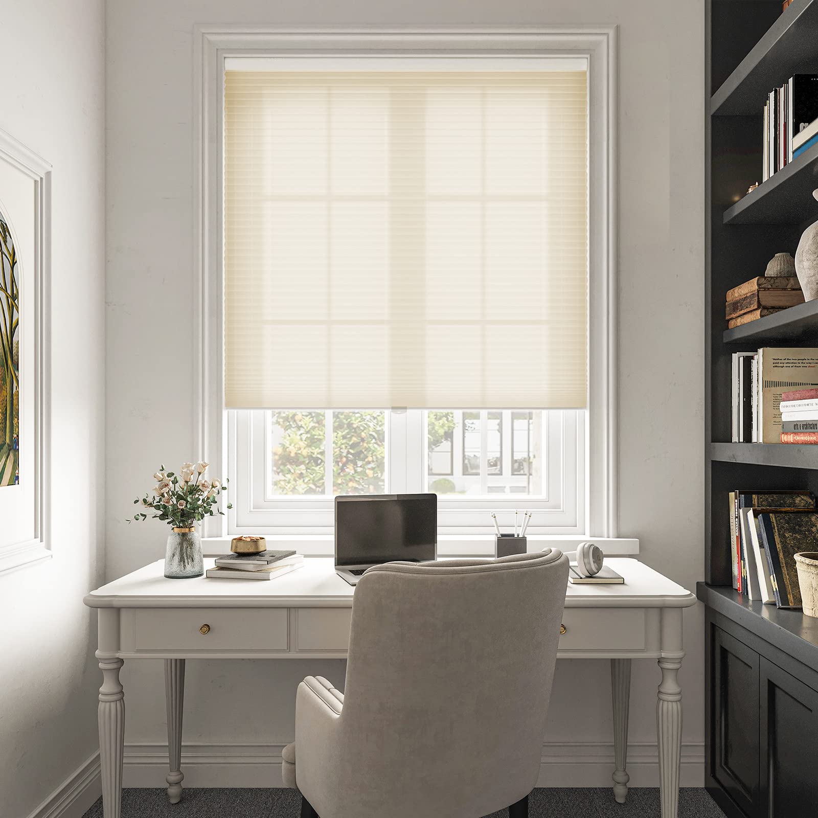 Keego Light Filtering Cordless Window Cellular Shades Honeycomb Blinds for Windows-Custom Cut to Size Noise Cancelling Window Blinds & Shades for Home Kitchen Bedroom Office (Beige, Any Size)