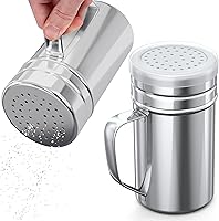 Vista 11 de CUSINIUM Juego de 4 saleros y pimenteros grandes de acero inoxidable de 14 oz - Con tapa de plástico - Con asa