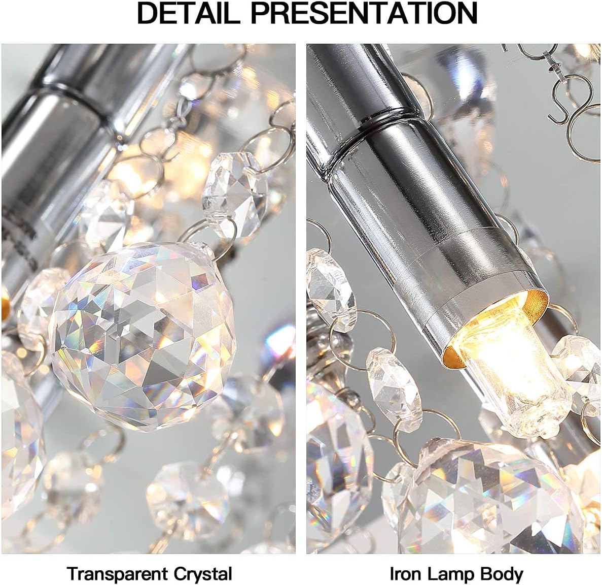 Crystal Chandeliers Lighting Sold By RH RUIVAST, Flush Mount Ceiling Light 3*G9 Lights Fixture, H9.85’’ x W5.7’’ ,Mini Style Modern Ceiling Lamps Used for Bedroom Dining Room Study Balcony and Aisle