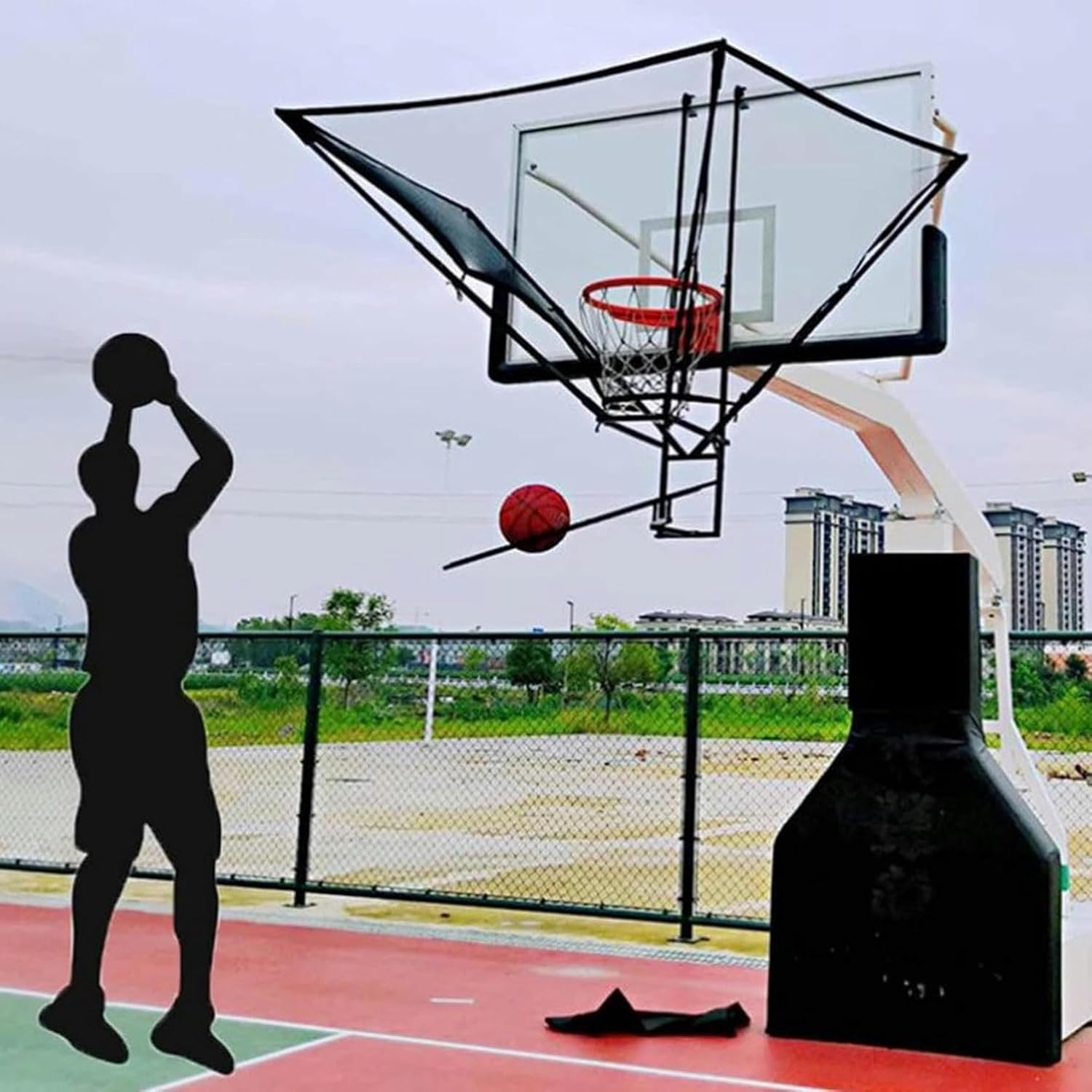 Basketball Hoop Returner Return Attachment Shot Hang Rebounder Net Large Rotatable Shooting Practi