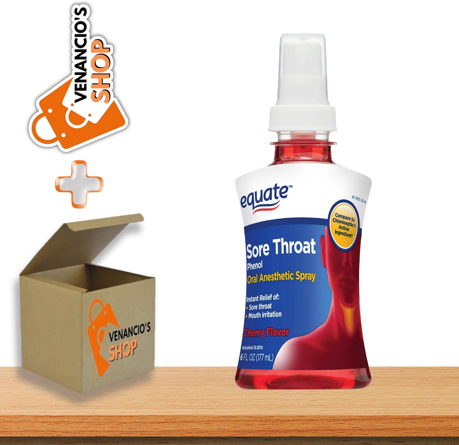 Equate Sore Throat Oral Spray, Cherry Flavor, 6 fl oz