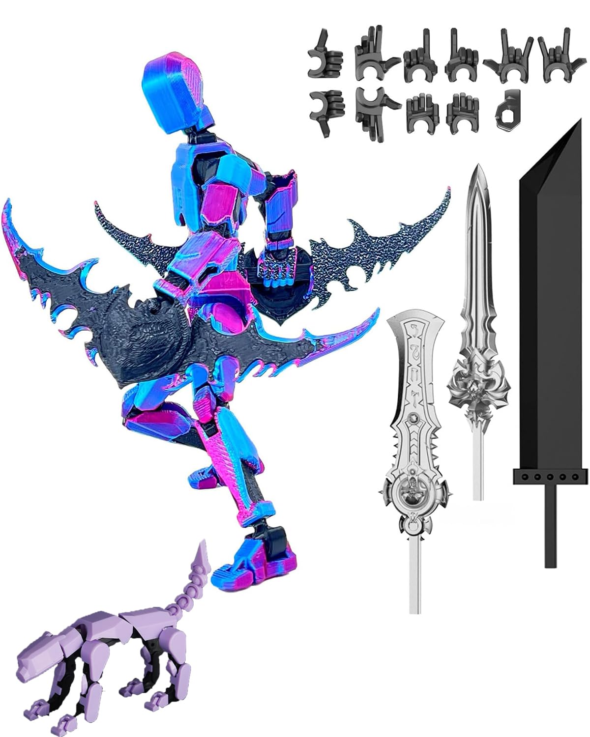 Vihaanta Dummy 13, T13 Action Figure, Action Figure,3D Printed T13 Multi-Jointed Movable, Dummy Hand Painted Figure, Desktop Decorations Game Gifts, (Laser Purple)-picture-18