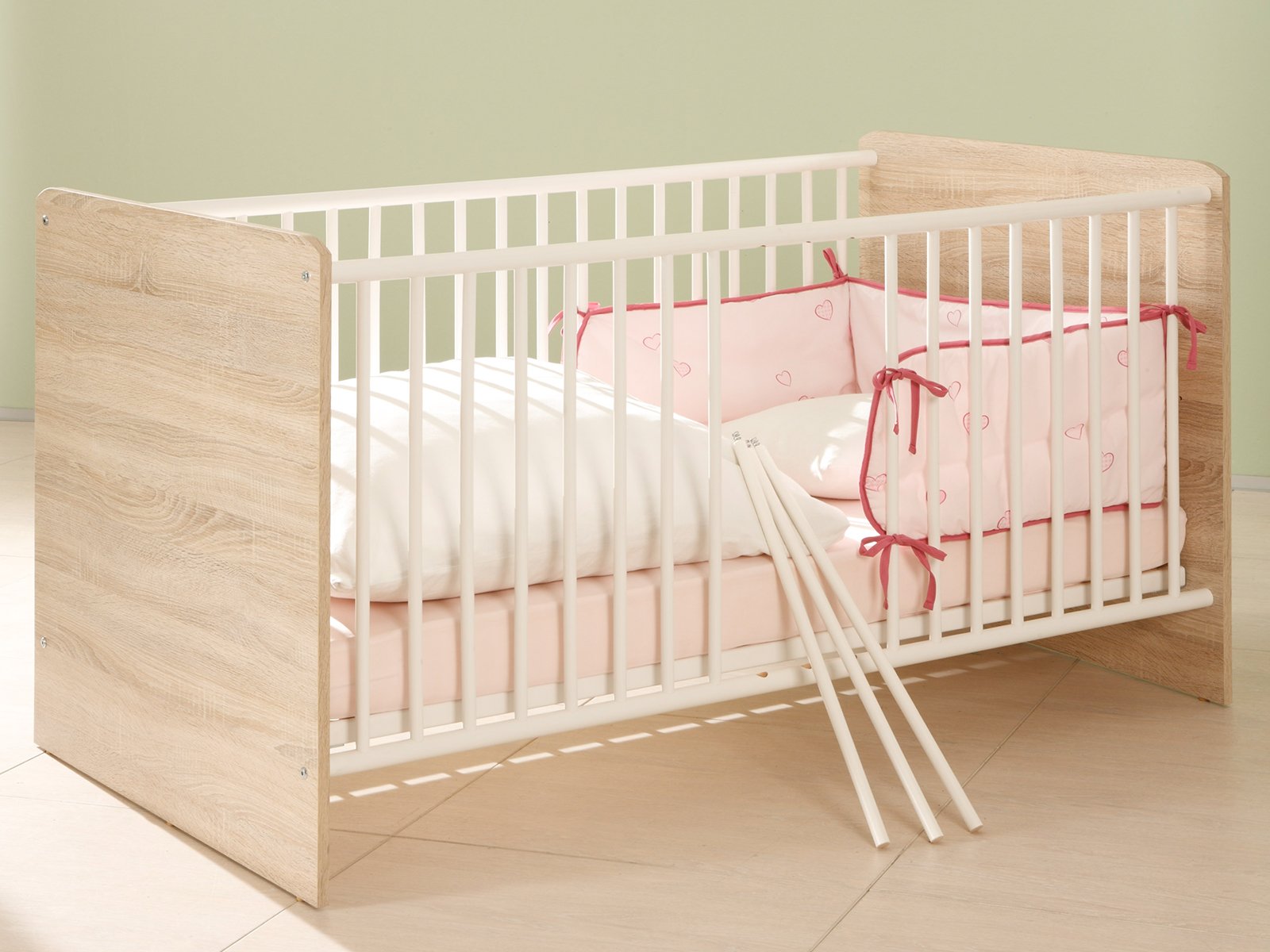 möbelando Babyzimmer Möbelset Kinderzimmer Komplettset Babymöbel (3-teilig) Floris I