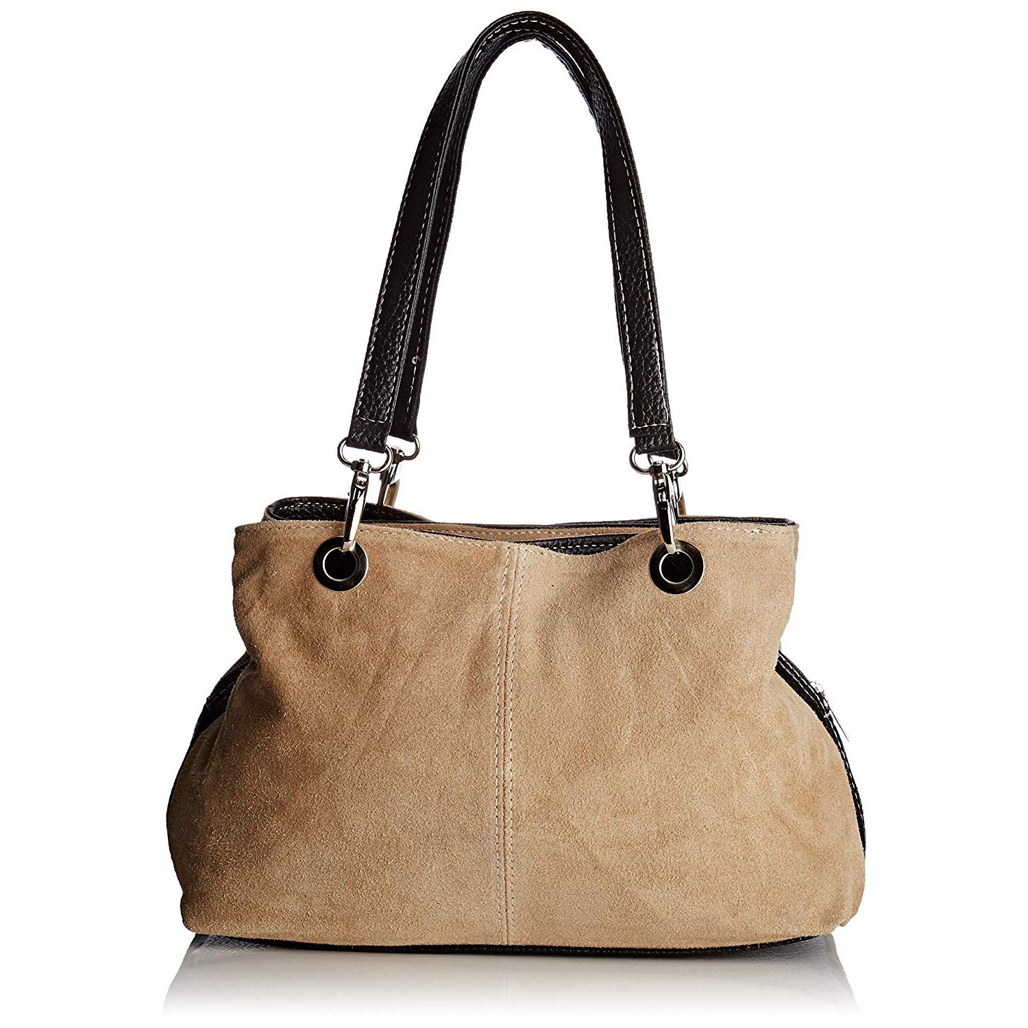 Chicca Borse Borsa a mano pochette da donna in pelle scamosciata 32 x 20 x 14 cm - Mod. Dafne