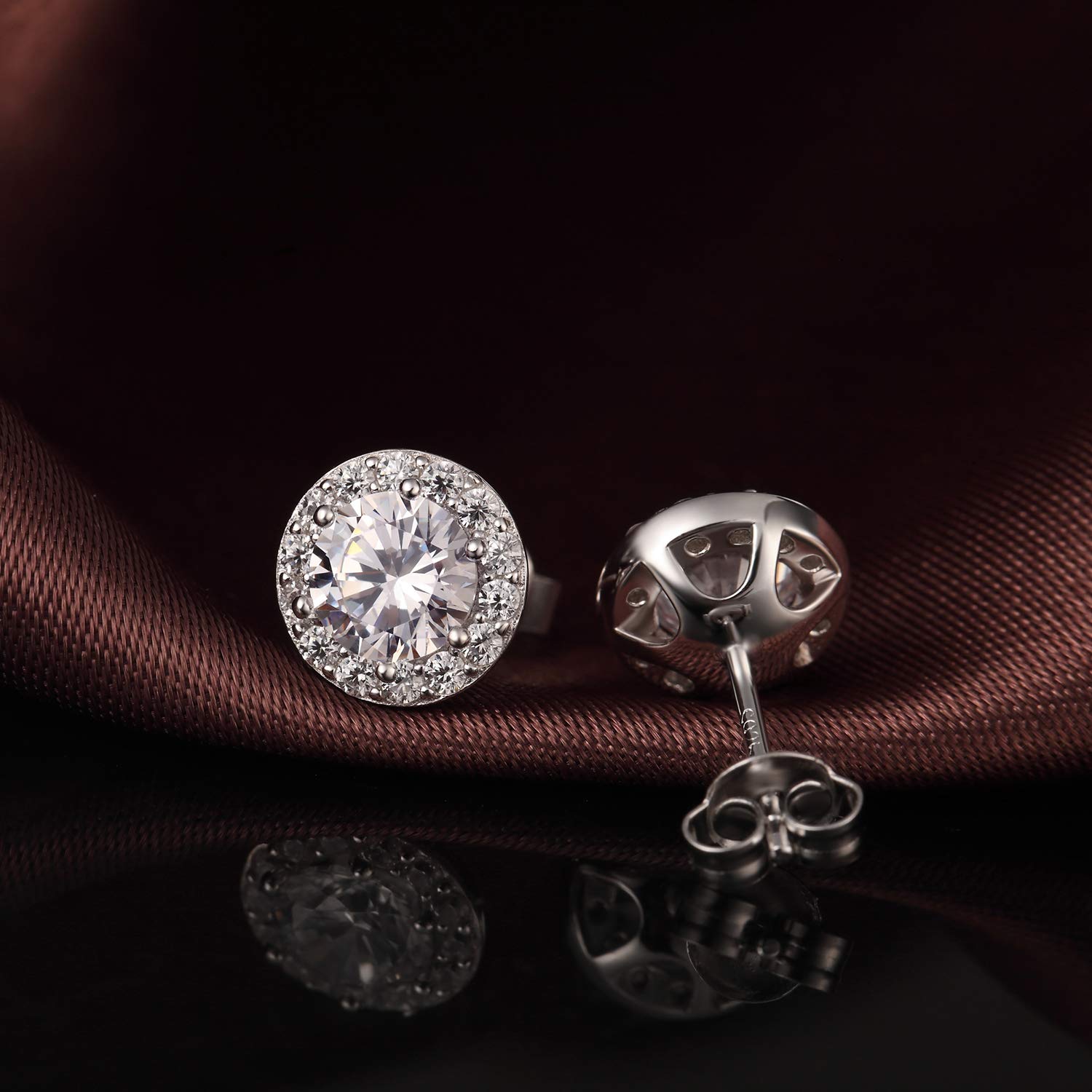 jiamiaoi Orecchini a Perno Donna Argento 925, Placcato in Platino Bianco con Brillante Zircone, Ipoallergenici per Pelli Sensibili