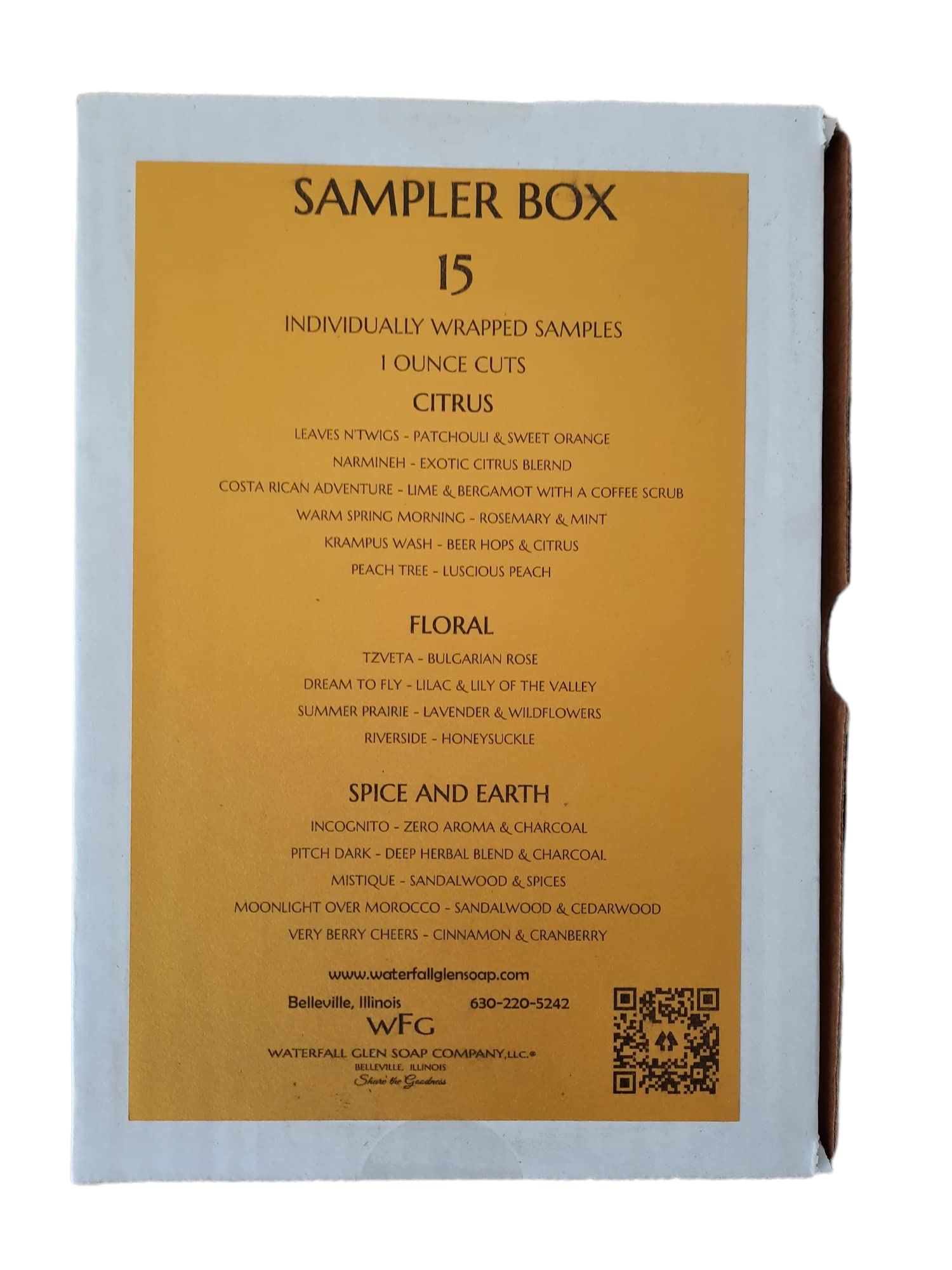 WFG WATERFALL GLEN SOAP COMPANY, LLC. SHARE THE GOODNESS SAMPLER BOX
