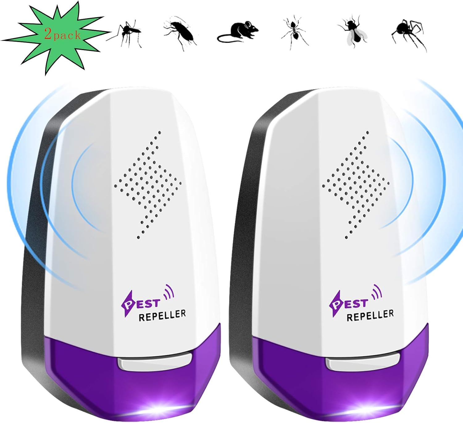 AmuseNd Ultrasonic Pest Repeller Indoor Pest Control Ultrasonic Repeller Pest Repeller
