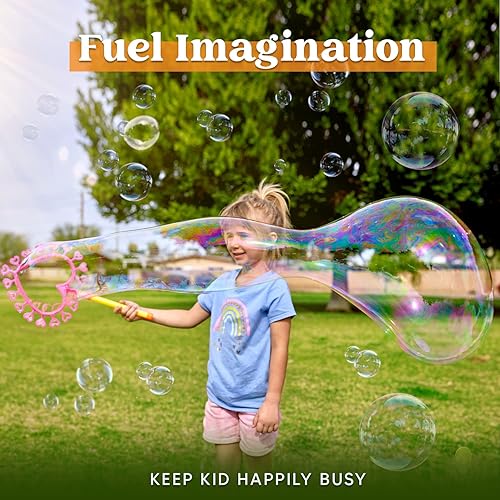 Miniatura 5 de JOYIN Juego de varitas de burbujas grandes a granel para niños, juguete de verano al aire libre, actividad, recuerdos de fiesta, 18 piezas gigante