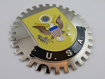 Grille Badge USA with Coat of arms Eagle for car Truck Grill Mount American Flag