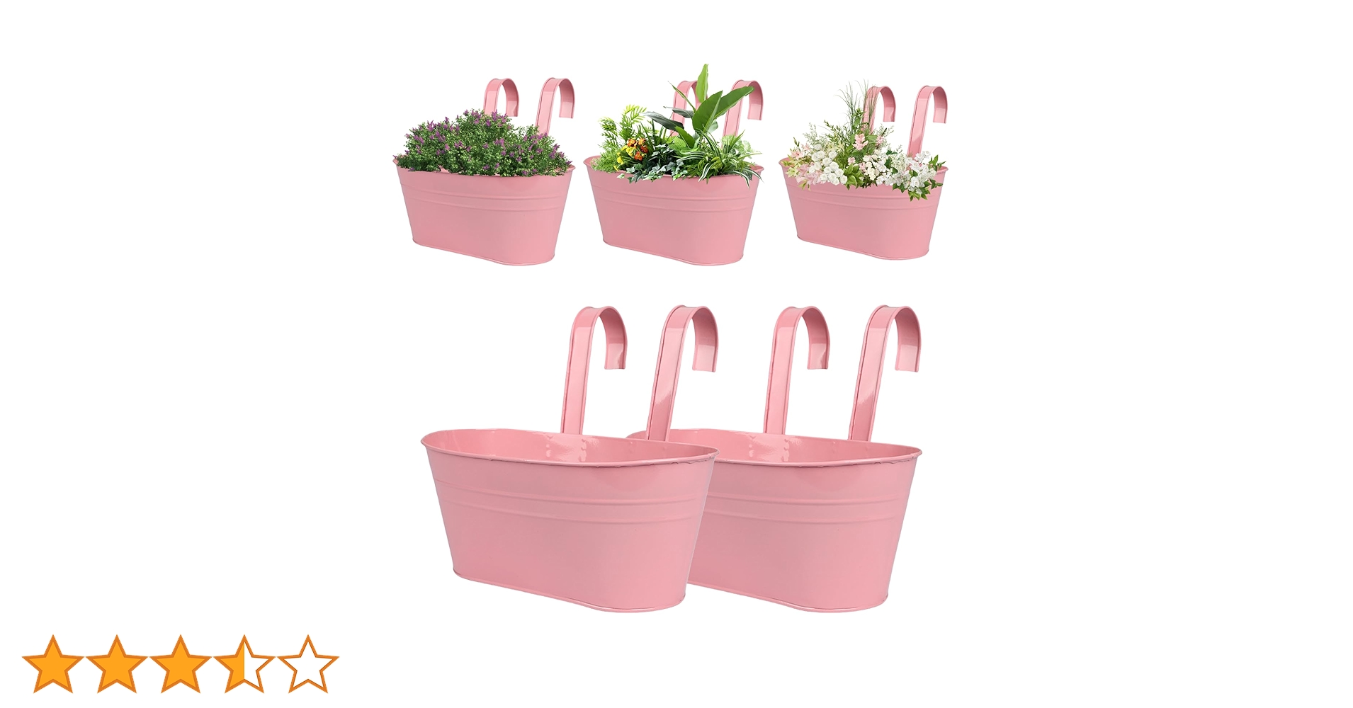 Wensmy Metal Flower Pot Vase Hanging Balcony Fence Planters