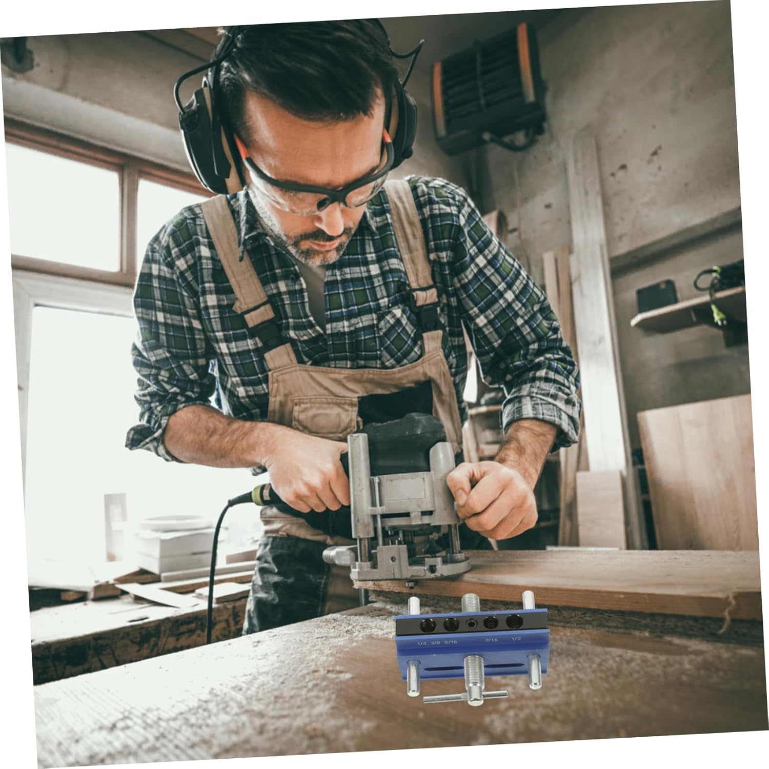 Mikikit 1set Pocket Hole Woodworking Tool Accurate Drill for Angled Lightweight Design for Easy Portability Compatible Woodworking Tools