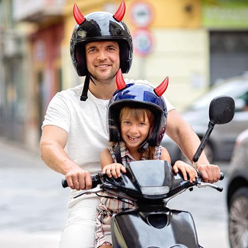 Miniatura 6 de Cascos cuerno de diablo, cuernos de casco de motocicleta, cuernos de diablo pequeños impermeables para cascos, accesorios de cascos que brillan en