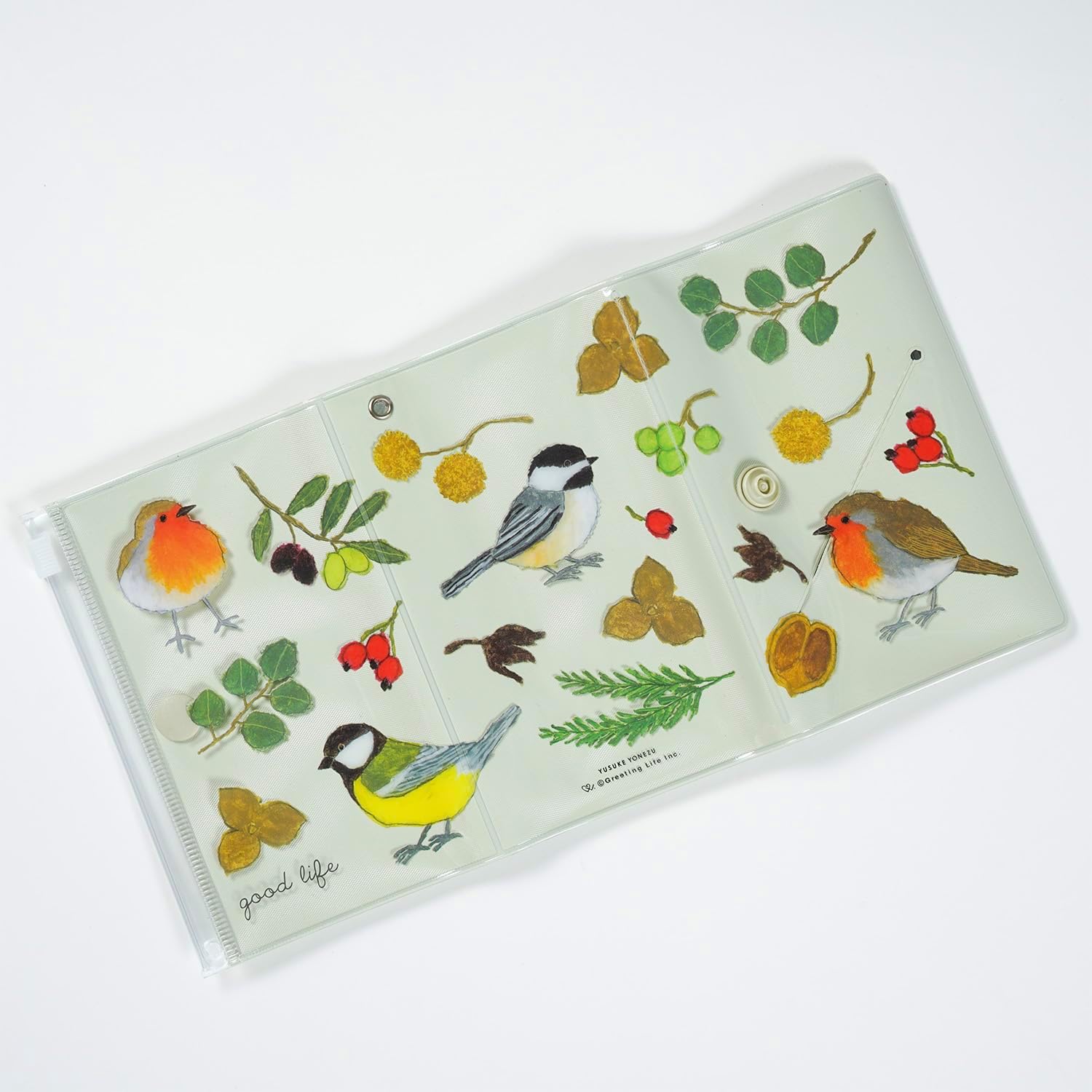 Greeting Life YZZ-439 Yusuke Yonezu Chimachima Sorting Pouch, Stationery Storage, Green