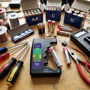 Evrensel Dijital Pil Test Cihazı – AA, AAA, C, D, N, 9V ve Düğme Pil Uyumlu Mini Pil Kapasite & Seviye Ölçer