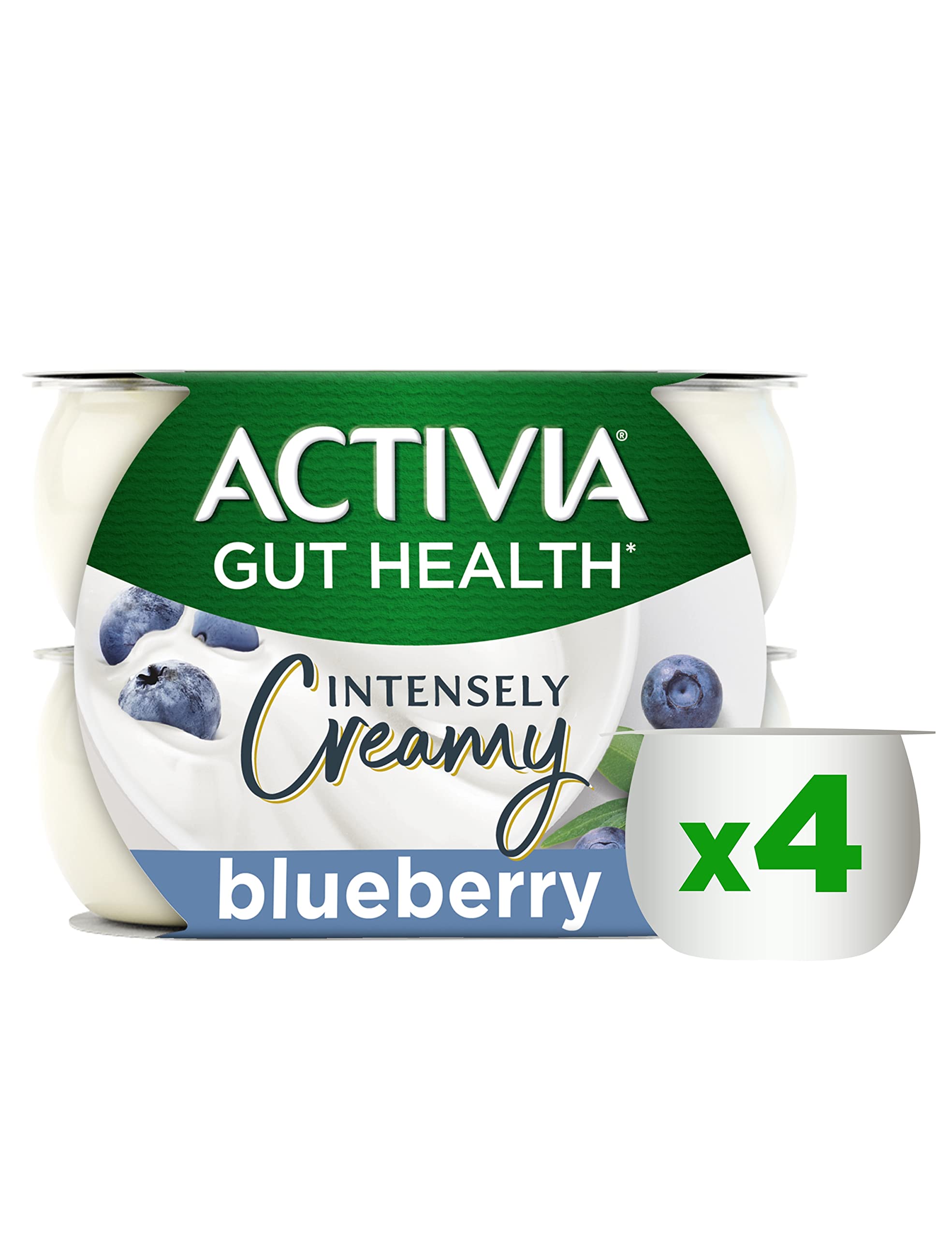 Activia Blueberry Yoghurt, 4 x 110g